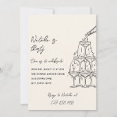 第30期シャンパ図解入りの、写真付きのンタワーフォト誕生日 招待状 (正面)