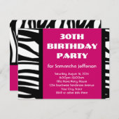 第30期ホットピンクゼブラ招待状 招待状 (正面/裏面)