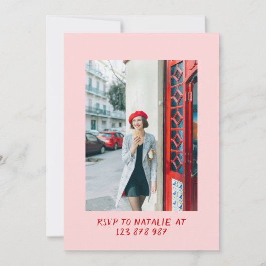 第30期弓手引きコケットフォトケーキ誕生日 招待状 (裏面)