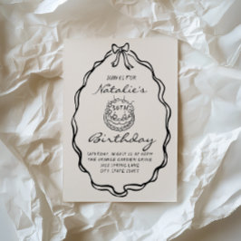 第30期弓手引きコケット図解入りの、写真付きの誕生日 招待状