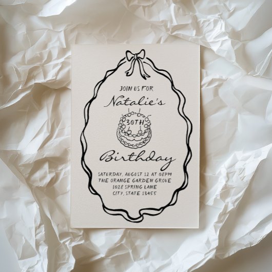 第30期弓手引きコケット図解入りの、写真付きの誕生日 招待状