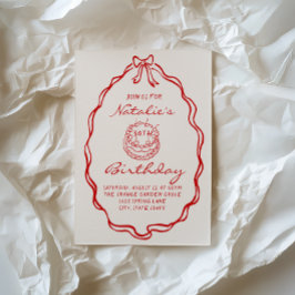 第30期弓手引きコケット図解入りの、写真付きの誕生日 招待状