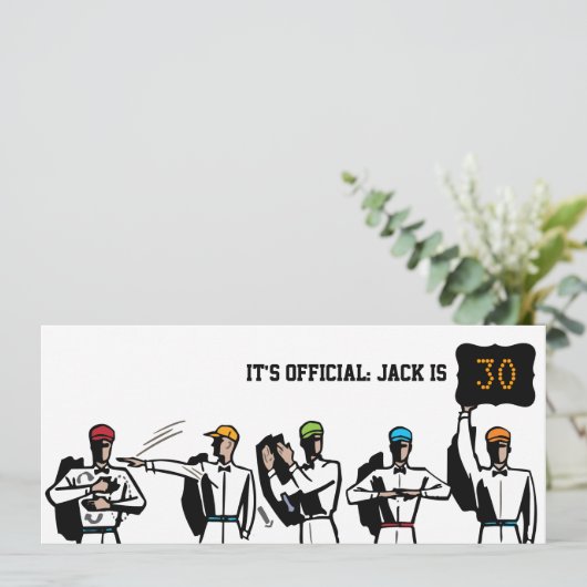 第30汚れた誕生日のフットボールのパーティの招待状-! 招待状 (スタンド正面)