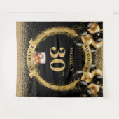 第30男スタイリッシュ誕生日ウイスキーのバナー タペストリー (正面(横))