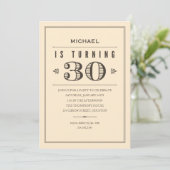 第30男性へ誕生日の招待状 招待状 (スタンド正面)