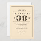 第30男性へ誕生日の招待状 招待状 (正面/裏面)