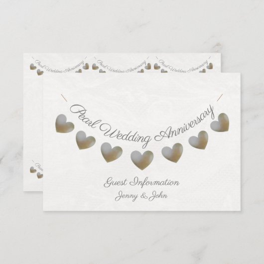 第30真珠の結婚記念日のゲスト情報 エンクロージャーカード (正面/裏面)