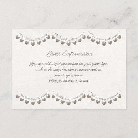 第30真珠の結婚記念日のゲスト情報 エンクロージャーカード (裏面)