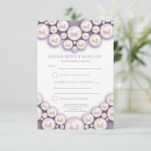 第30真珠の結婚記念日のハートの応答カード 出欠カード (スタンド正面)