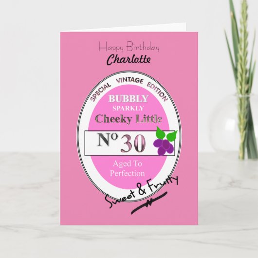 第30節目誕生日ワおもしろいインパーソナライズされた カード (正面)