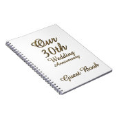 第30結婚記念日の来客名簿の金ゴールドの白 ノートブック (右側)