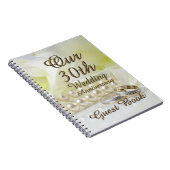 第30結婚記念日の来客名簿の金ゴールドの真珠 ノートブック (右側)