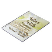 第30結婚記念日の来客名簿の金ゴールドの真珠 ノートブック (左側)