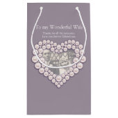 第30結婚記念日の灰色の写真のバッグを真珠で飾って下さい スモールペーパーバッグ (裏面)