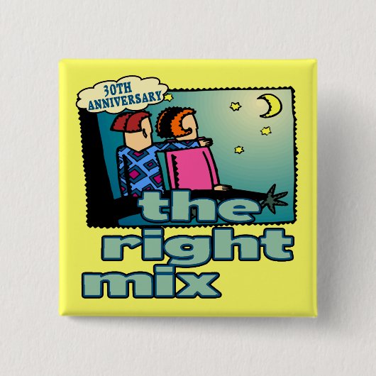 第30結婚記念日ボタン 缶バッジ (正面)