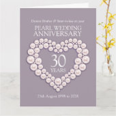 第30記念日の兄弟の義理の姉妹カードを真珠で飾って下さい カード (黄色い花)