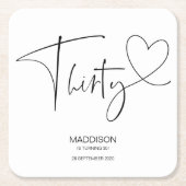 第30誕生会のお祝い スクエアペーパーコースター (正面)