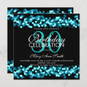 第30誕生会のフェイクなターコイズのハリウッドの魅力 招待状 (正面/裏面)
