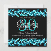 第30誕生会のフェイクなターコイズのハリウッドの魅力 招待状 (正面)