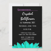 第30誕生会のミントの緑のヒマワリを驚かして下さい 招待状 (裏面)