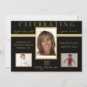 第30誕生会の三写真の招待状 招待状 (正面)