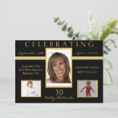 第30誕生会の三写真の招待状 招待状 (スタンド正面)