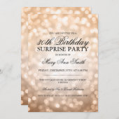 第30誕生会の銅のグリッターライトを驚かして下さい 招待状 (正面/裏面)