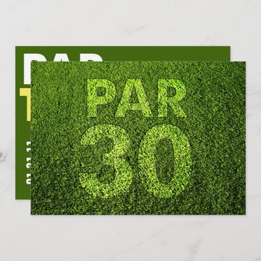 第30誕生会をゴルフをして下さい 招待状 (正面/裏面)