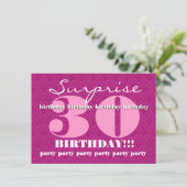 第30誕生会羽をつけられたシェブロンを驚かして下さい 招待状 (スタンド正面)