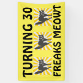 第30誕生日おもしろいなCATの旗 横断幕 (縦)