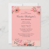 第30誕生日のシックな花のパリエッフェル塔 招待状 (裏面)