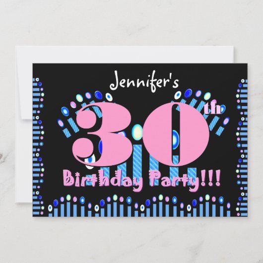 第30誕生日のパーティの招待状のテンプレート 招待状 (正面)
