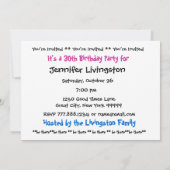 第30誕生日のパーティの招待状のテンプレート 招待状 (裏面)