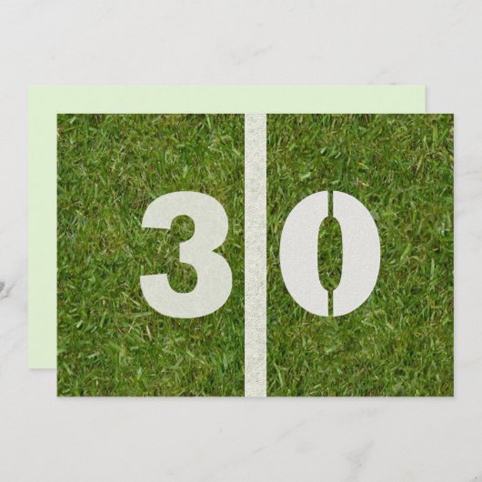 第30誕生日のフットボールのパーティの招待状 招待状 (正面/裏面)