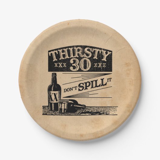 第30誕生日のプレート ペーパープレート (正面)