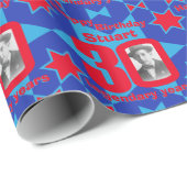 第30誕生日の写真のおもしろいの紫系統のギフト用包装紙 ラッピングペーパー (ロールコーナー)