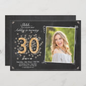 第30誕生日の招待の黒板のヴィンテージを驚かして下さい 招待状 (正面/裏面)