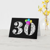 第30誕生日の気球の花束 カード (黄色い花)