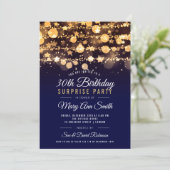 第30誕生日の金ゴールド及び海軍招待状を驚かして下さい 招待状 (スタンド正面)