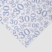 第30誕生日の青いコラージュ数パターン 薄葉紙 (詳細)