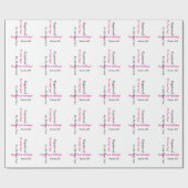 第30誕生日の、ピンク及び黒い文字、2方向 ラッピングペーパー (フラット)