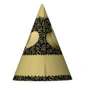 第30誕生日数パターン金ゴールドか黒の帆立貝 パーティーハット (裏面)