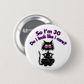 第30誕生日猫のギフト 缶バッジ (正面&裏面)