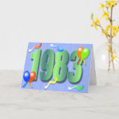 第30誕生日1983のカード カード (黄色い花)