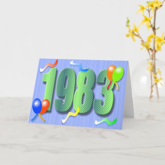 第30誕生日1983のカード カード (黄色い花)