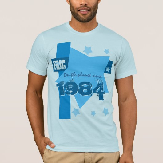 第30誕生日1984年または青いV05の年の色相 Tシャツ (正面)