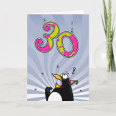 第30誕生日-ペンギンの驚きカード カード (正面)