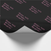 第30誕生日、娘、黒い及びピンクのギフト用包装紙 ラッピングペーパー (角)