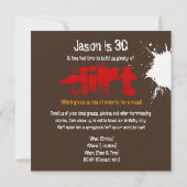 第30誕生日-汚れた30ロースト及び土のパーティーの招待 招待状 (裏面)