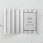 第30誕生日、3層の黒くか白いパターンケーキ カード (内部)